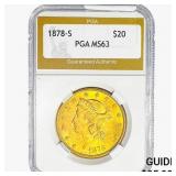 1878-S $20 Gold Double Eagle PGA MS63