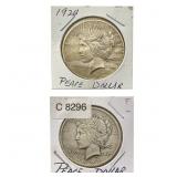 [2] 1921 & 1928 Silver Peace Dollar