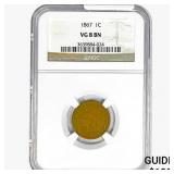 1867 Indian Head Cent NGC VG8 BN