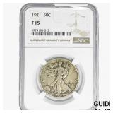 1921 Walking Liberty Half Dollar NGC F15