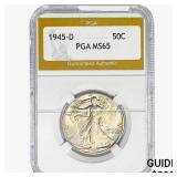 1945-D Walking Liberty Half Dollar PGA MS65