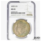 1878-S Morgan Silver Dollar NGC MS65