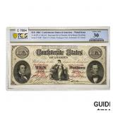 T-26 1861 $10 CSA CONFEDERATE NOTE PCGS VF-30