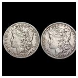 1896-1896 [2] Morgan Silver Dollar NEARLY