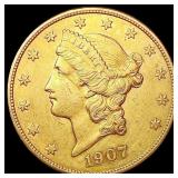 1907-S $20 Gold Double Eagle CHOICE AU