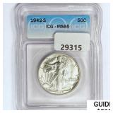 1942-S Walking Liberty Half Dollar ICG MS65