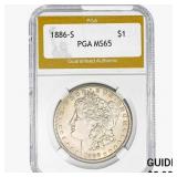 1886-S Morgan Silver Dollar PGA MS65