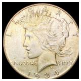 1934-D Silver Peace Dollar CLOSELY UNCIRCULATED