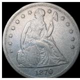 1870 Seated Liberty Dollar LIGHTLY CIRCULATED