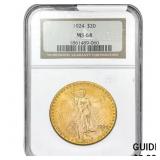 1924 $20 Gold Double Eagle NGC MS64