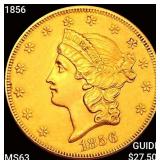 1856 $20 Gold Double Eagle CHOICE BU