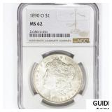 1890-O Morgan Silver Dollar NGC MS62