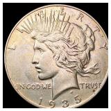 1935 Silver Peace Dollar CLOSELY UNCIRCULATED