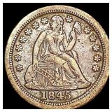 1845-O Seated Liberty Dime LIGHTLY CIRCULATED