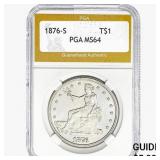 1876-S Silver Trade Dollar PGA MS64