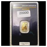 Kinebar 1g Gold Bar UNCIRCULATED