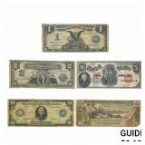 LOT OF 6 MIX LARGE SIZE CURRENCY NOTES 1891-1914