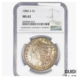 1886-S Morgan Silver Dollar NGC MS62