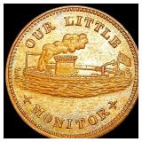 1863 Civil War Token; Our Little Monitor CLOSELY