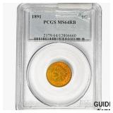 1891 Indian Head Cent PCGS MS64 RB