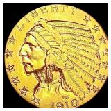 1910 $5 Gold Half Eagle CLOSELY UNCIRCULATED