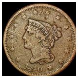 1840 Braided Hair Large Cent NICELY CIRCULATED