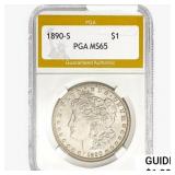 1890-S Morgan Silver Dollar PGA MS65