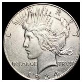 1934 Silver Peace Dollar CHOICE AU