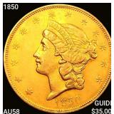 1850 $20 Gold Double Eagle CHOICE AU