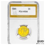 1885 $5 Gold Half Eagle PGA MS66