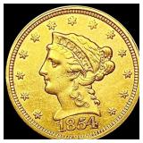 1854 $2.50 Gold Quarter Eagle CLOSELY