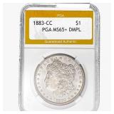 1883-CC Morgan Silver Dollar PGA MS65+ DMPL