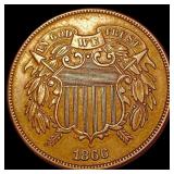 1866 Two Cent Piece CLOSELY UNCIRCULATED