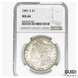 1881-S Morgan Silver Dollar NGC MS66