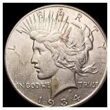 1934-S Silver Peace Dollar CLOSELY UNCIRCULATED