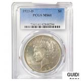 1923-D Silver Peace Dollar PCGS MS61