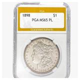 1898 Morgan Silver Dollar PGA MS65 PL