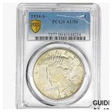 1934-S Silver Peace Dollar PCGS AU50