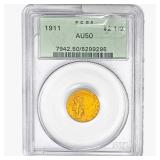 1911 $2.50 Gold Quarter Eagle PCGS AU50