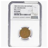 1863 OH Token REG OVI S-81b-25C Sutler NGC VF35