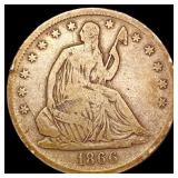 1866-S Seated Liberty Half Dollar LIGHTLY