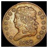 1828 13 Stars Classic Head Half Cent LIGHTLY