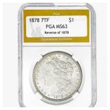 1878 REV 78 Morgan Silver Dollar PGA MS63