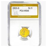 1925-D $2.50 Gold Quarter Eagle PGA MS66