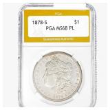 1878-S Morgan Silver Dollar PGA MS68 PL