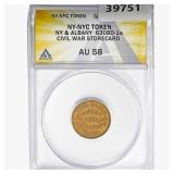 NY-NYC Token Civil War Storecard 630BD-1a ANACS A