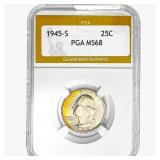 1945-S Washington Silver Quarter PGA MS68