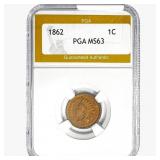 1862 Indian Head Cent PGA MS63