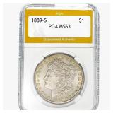 1889-S Morgan Silver Dollar PGA MS63