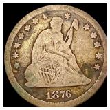 1876-CC Seated Liberty Quarter NICELY CIRCULATED